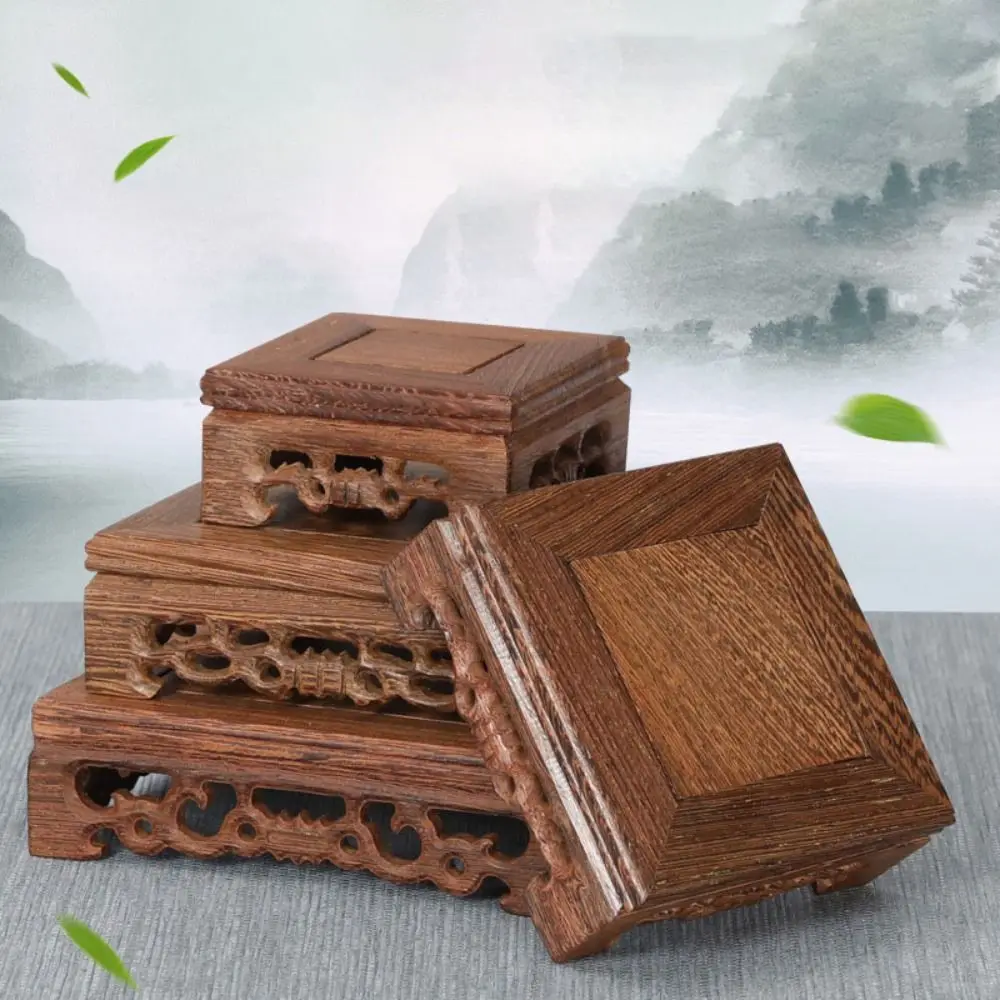 Garten Platz Pflanzenständer Topf Tabletts Home Decor Fußstütze Holzstütze Holz Topfpflanze Basis Weihrauchbrenner Image