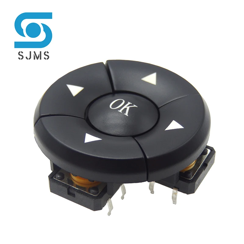 1 Satz A14-Kappe, 5-Wege-Richtung, Kombinationsschalter B3F-4055 mit Pfeil, OK-Taste, SMD, 12 x 12 x 7,3 mm, Micro Tactile Tact Taster Image