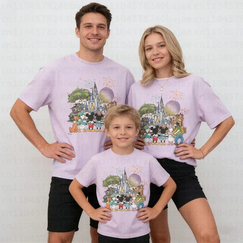 Friend Castle Mickey Minnie Donald Duck T-Shirts für Herren und Damen, Streetwear, lässig, übergroß, lockeres Oberteil, Sommer