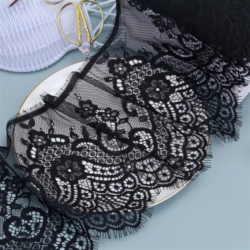 3M Lot Stickerei Wimpern Spitze Welle Elastisches Band Kleidung Unterwäsche Trim DIY Nähen Zubehör Spitze Stoff Image