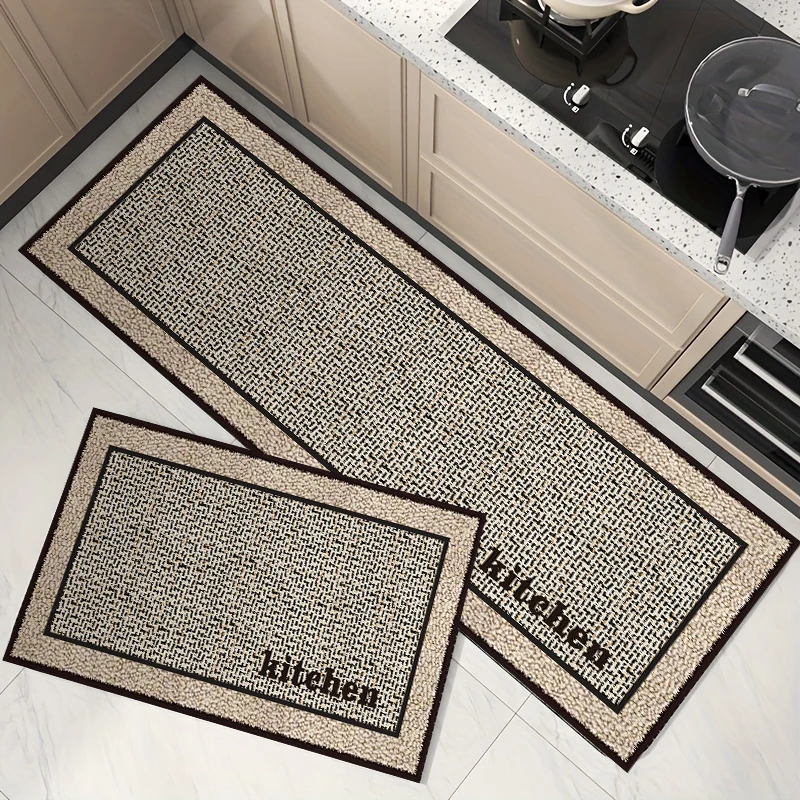 Long diatom mud printed kitchen floor mat square household non-slip mat bathroom absorbent mat restaurant mat door mat