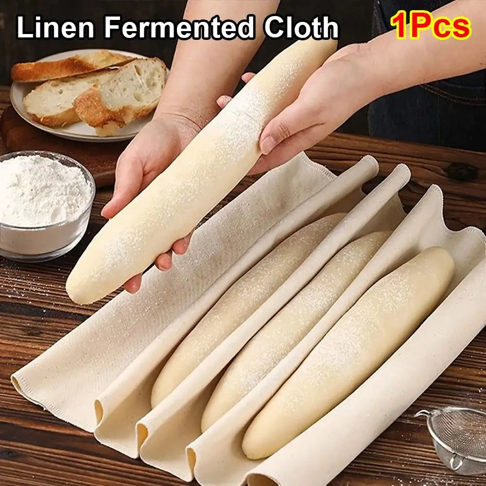 1Pcs Neue Proofing Leinen Fermentierte Tuch Couche Gebäck Backen Baguettes Laib Tuch Teig Bäcker Pfannen Küche Werkzeug Französisch brot Image