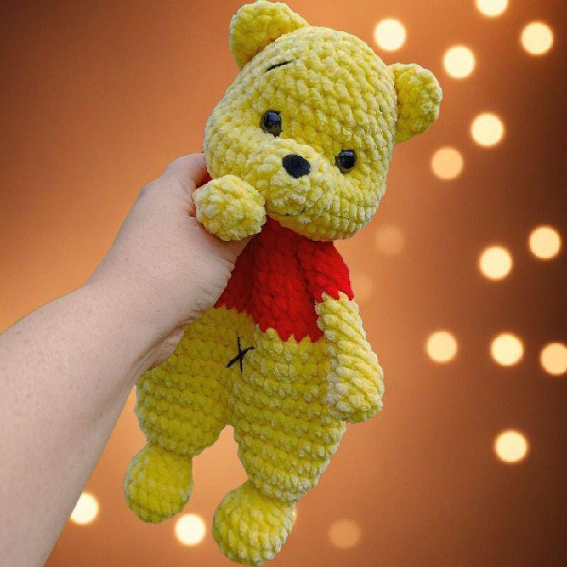 Schema all'uncinetto per orsetto coccoloso, schema all'uncinetto per orsetto giallo, schema per amigurumi per piumone, amigurumi per coccolosi in PDF
