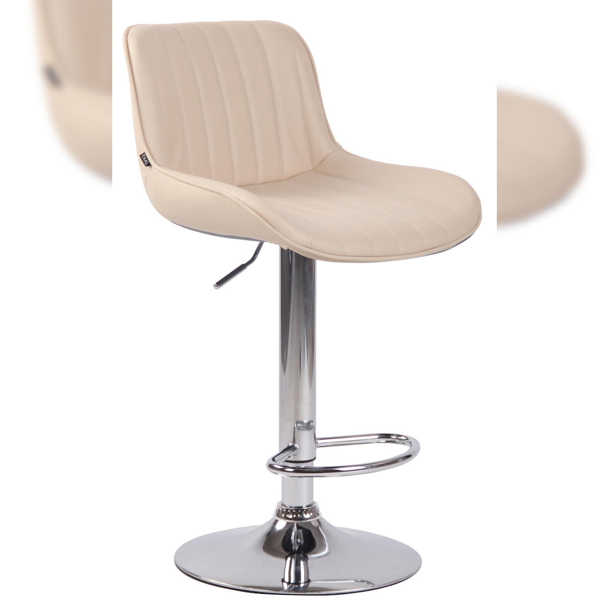 Proregal CHEFGASTRO Barhocker SAHARA Kunstleder Chrom HxBxT 86x50x50cm Kunstleder Creme Barstuhl Image