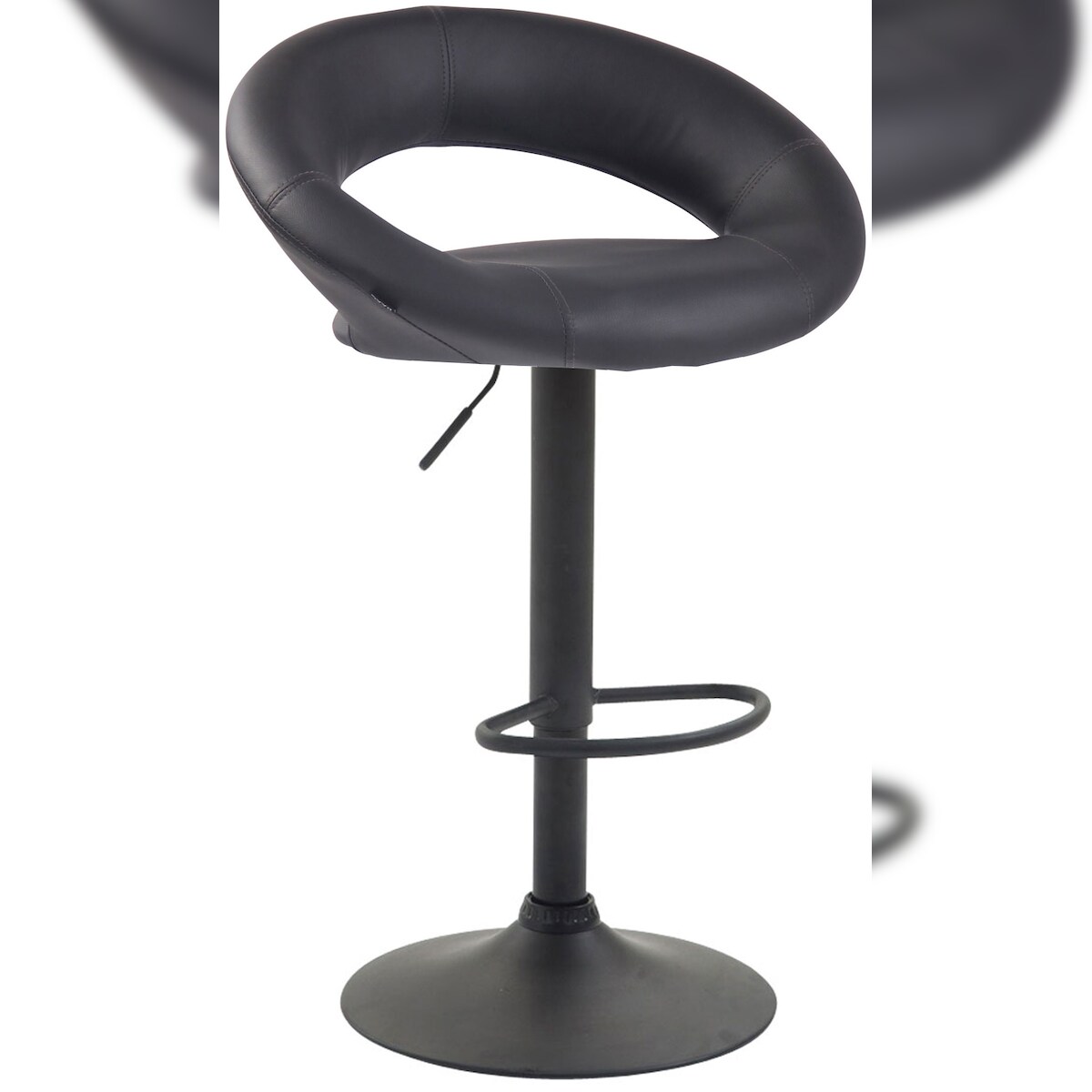 Proregal CHEFGASTRO Barhocker IGUAZU Kunstleder Schwarz HxBxT 80x53x47cm Kunstleder Grau Barstuhl Image