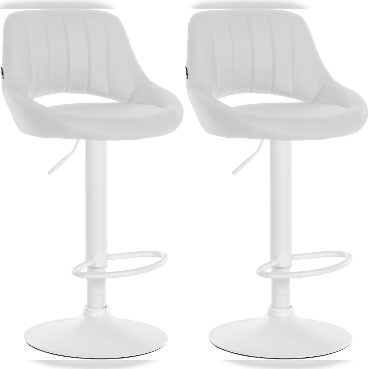 Proregal CHEFGASTRO 2er Set Barhocker NIAGARA Kunstleder Weiß HxBxT 85x47x48cm Kunstleder Weiß Barstuhl Image