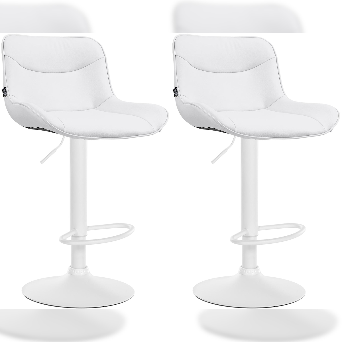 Proregal CHEFGASTRO 2er Set Barhocker TIMES SQUARE Kunstleder Weiß HxBxT 85x49x51cm Kunstleder Weiß Barstuhl Image