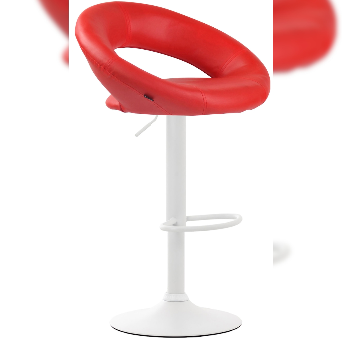 Proregal CHEFGASTRO Barhocker IGUAZU Kunstleder Weiß HxBxT 80x53x47cm Kunstleder Rot Barstuhl Image