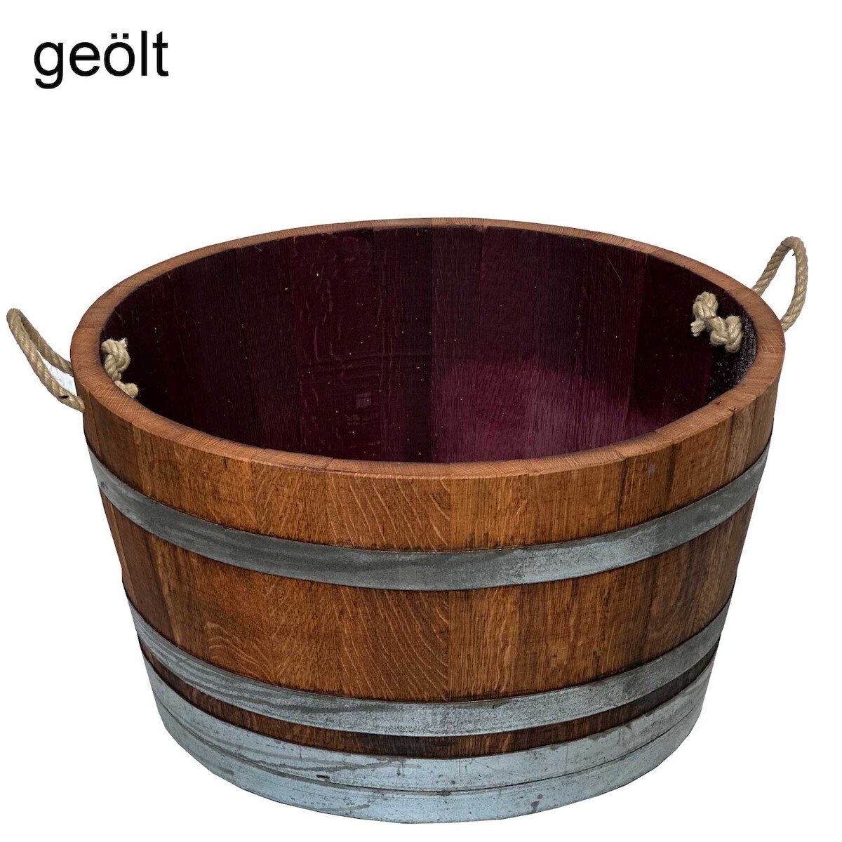 Temesso Halbiertes Weinfass als Miniteich - D70cm H40 100L Image