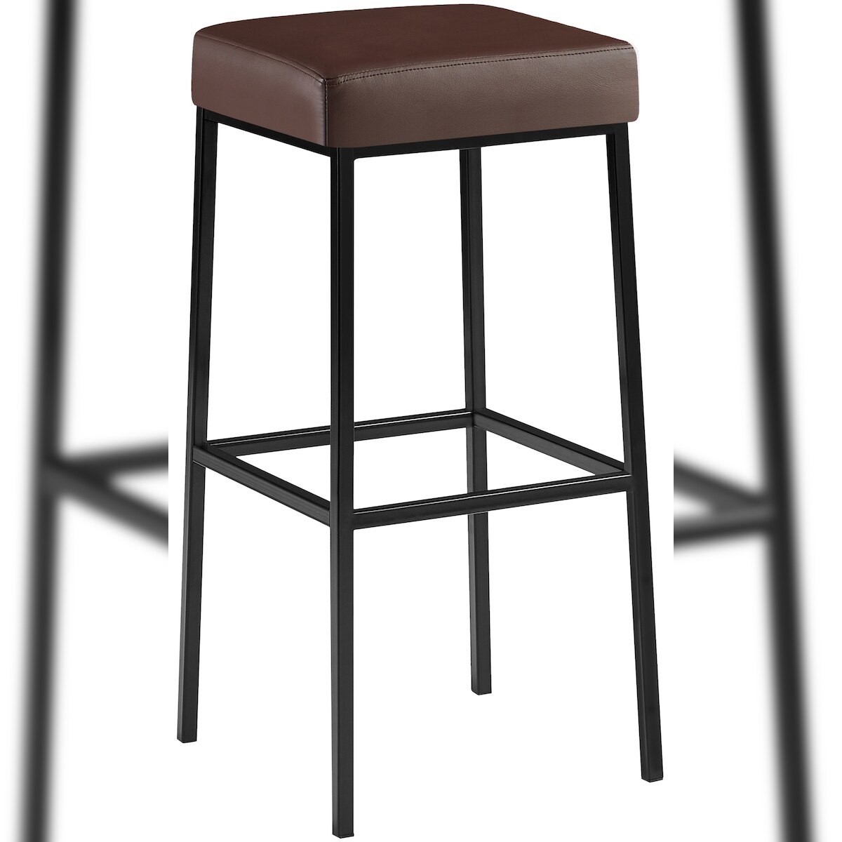 Proregal CHEFGASTRO Barhocker ARIZONA Schwarz 85 HxBxT 83x37x37cm Kunstleder Braun Barstuhl Image