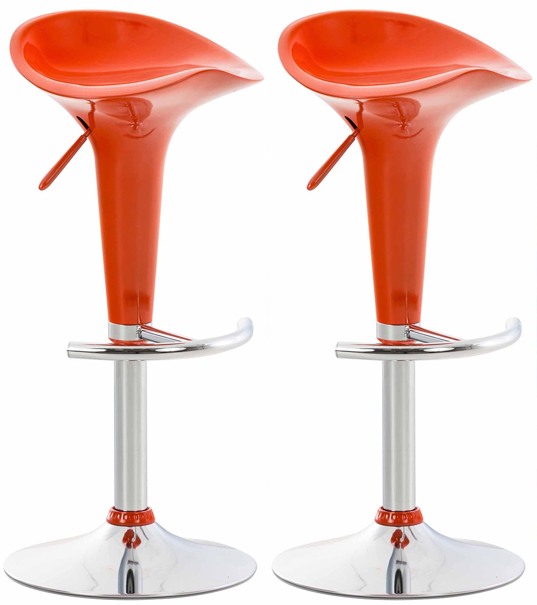 Proregal CHEFGASTRO 2er Set Barhocker RIVIERA HxBxT 87x37x37cm Kunststoff Orange Barstuhl Drehstuhl Image
