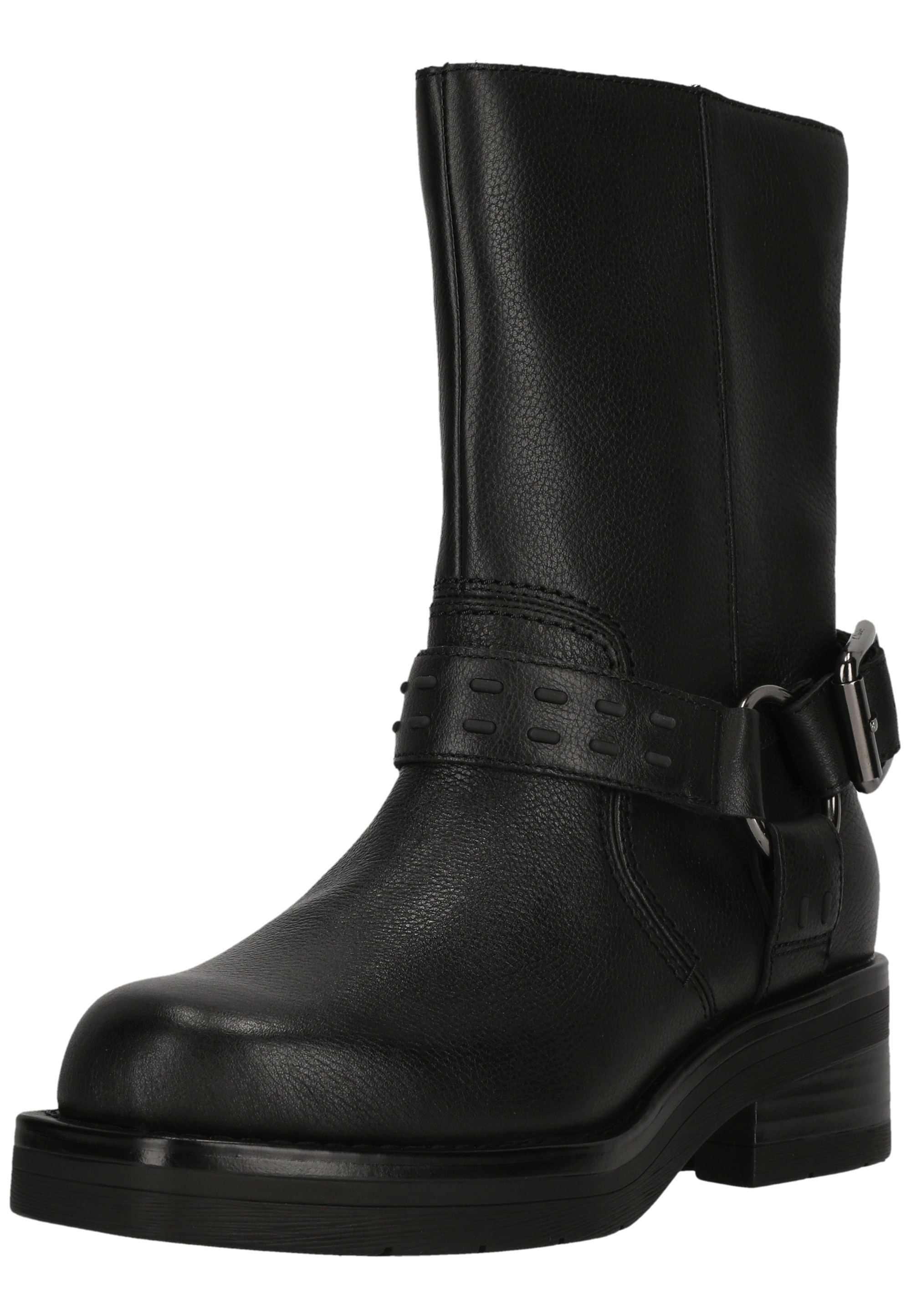 Stiefel CLARKS "Rebelle Up Black Leather", Damen, Gr. 35,5, schwarz, Leder, Schuhe Stiefel, mit herausnehmbarem Contour-Cushion-Fußbett