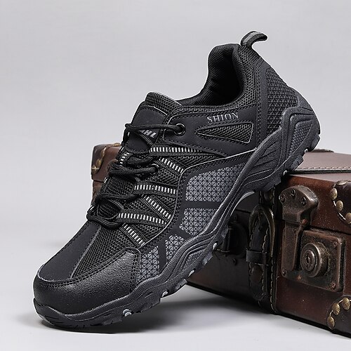 Outdoor-Wanderschuhe für Herren, leichtes Mesh-Obermaterial, griffige Sohle für jedes Gelände, perfekt zum Wandern, Reisen und für Outdoor-Aktivitäten Image