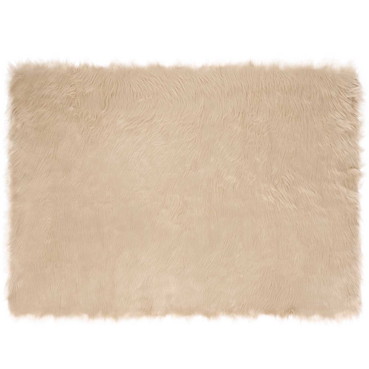 vidaXL Kunstschaffell Teppich Tafalla Beige 120 x 170 cm Polyester Image