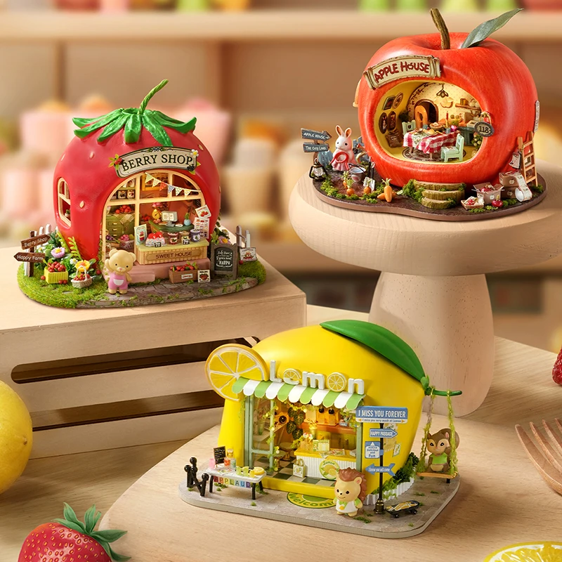 Nouvelle maison de poupée en bois à faire soi-même, kit miniature, meubles, ensemble de meubles pour maison de poupée, modèle artisanal, jouets d