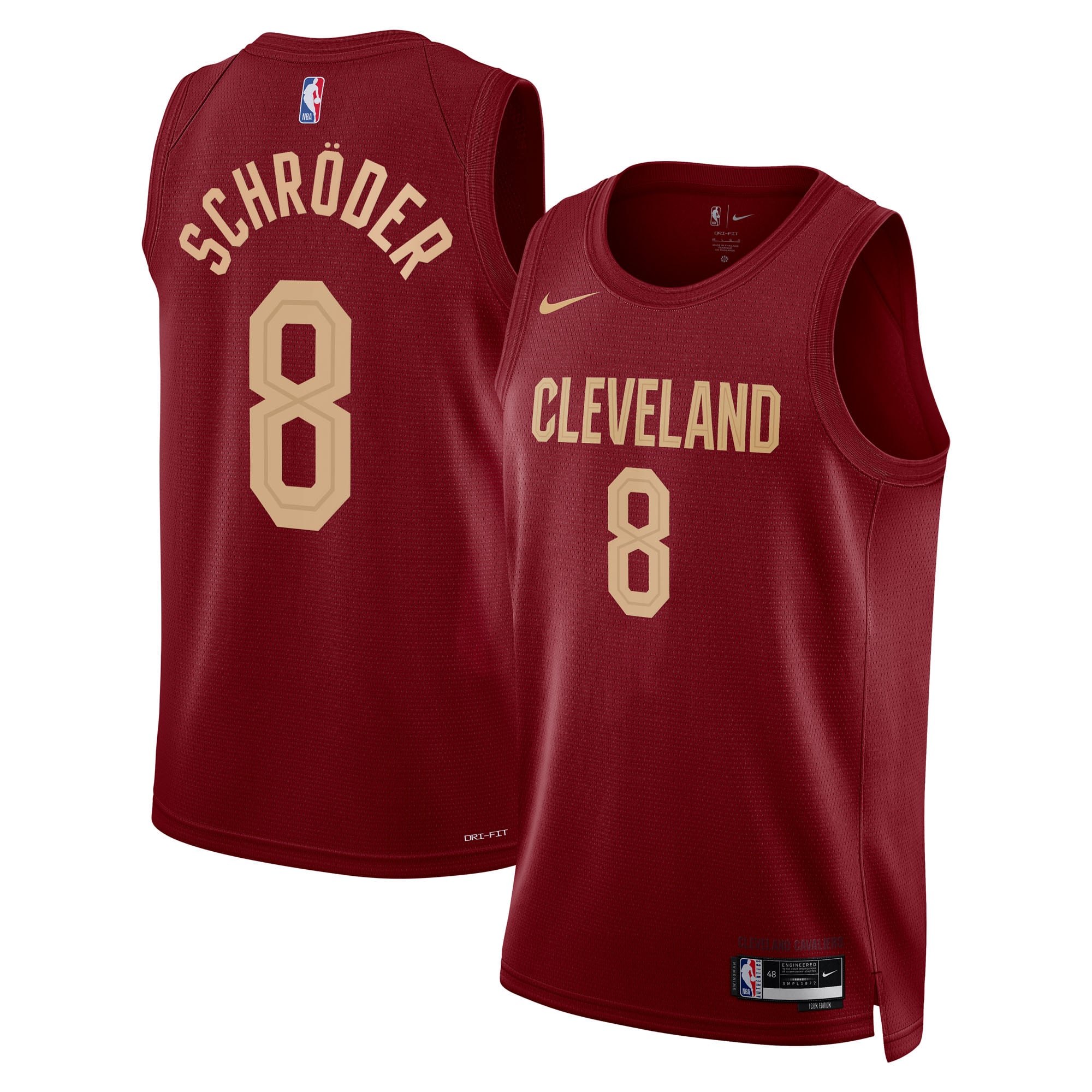 Maillot Swingman Nike Icon Edition des Cleveland Cavaliers - Bordeaux - Dennis Schröder - Unisexe - Homme Taille: 2XL