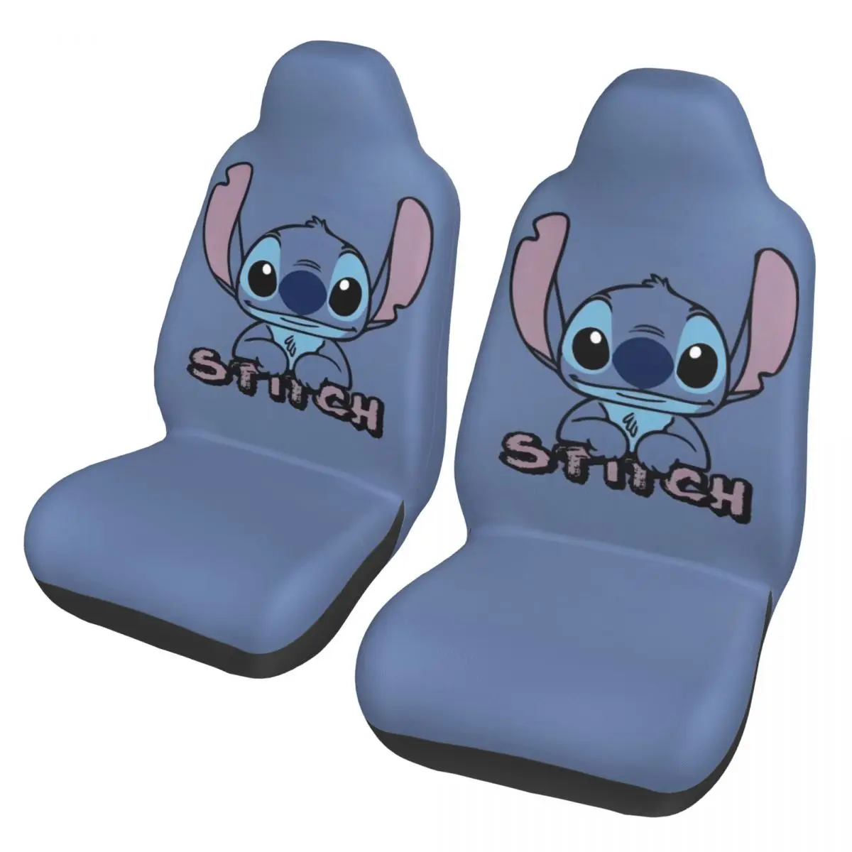 Stitch Kawaii Auto-Innenzubehör, Eimer-Sitzbezüge für Fahrzeuge, atmungsaktiv, universelle Passform, Sitzbezüge für Auto, LKW, SUV Image
