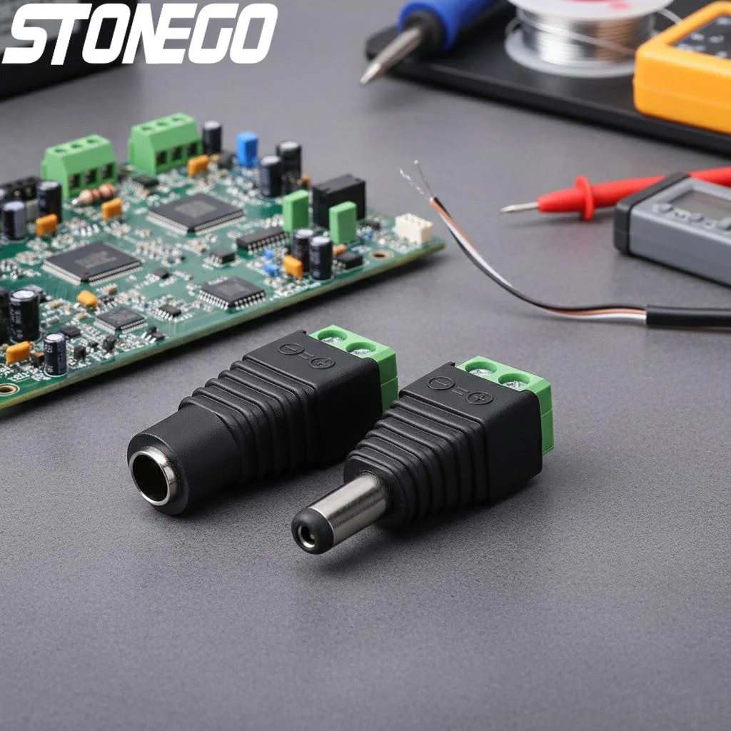 12V DC Stromanschluss 5,5x2,1mm Stecker-Buchse-Adapter LED-Streifen CCTV Sicherheitskamera Kabel Stecker Image