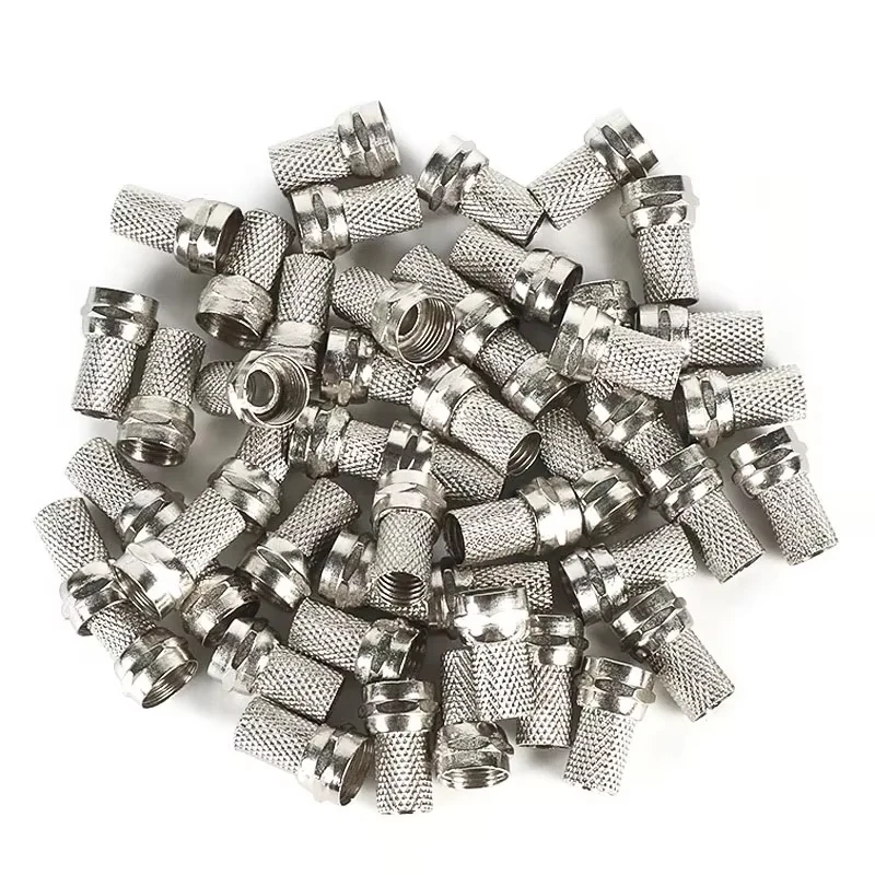 RG6 100/50 Stück Twist-On F Typ Koaxialkabel Stecker Messing Material Signalleitung Stecker Kupfer Verzinkung Image