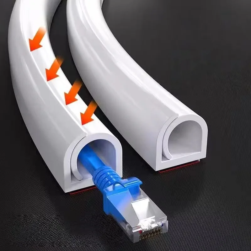 1PC 1m/39,37in TV Kabel Management Kabel Hider Kabel Organizer Raceway Kit System Abdeckungen Kabel PVC Trunking Kanal Kabel Ärmeln Image
