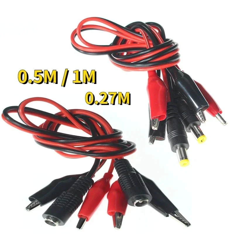 Alligator Clip Zu DC Power Stecker Adapter Stecker Stecker DC 5,5*2,1mm 25CM Test Führt Draht Clips krokodil Männlich Weiblich Verbinden Image