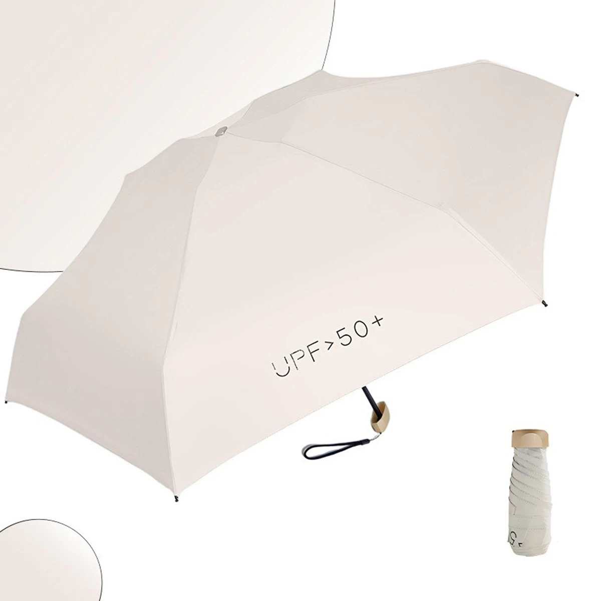 Tragbarer Sonnenschirm, UV-Schutz, ultraleichter faltbarer Sonnenschirm, Outdoor-Mini-Fünffach-Regenschirm, kompakt Image