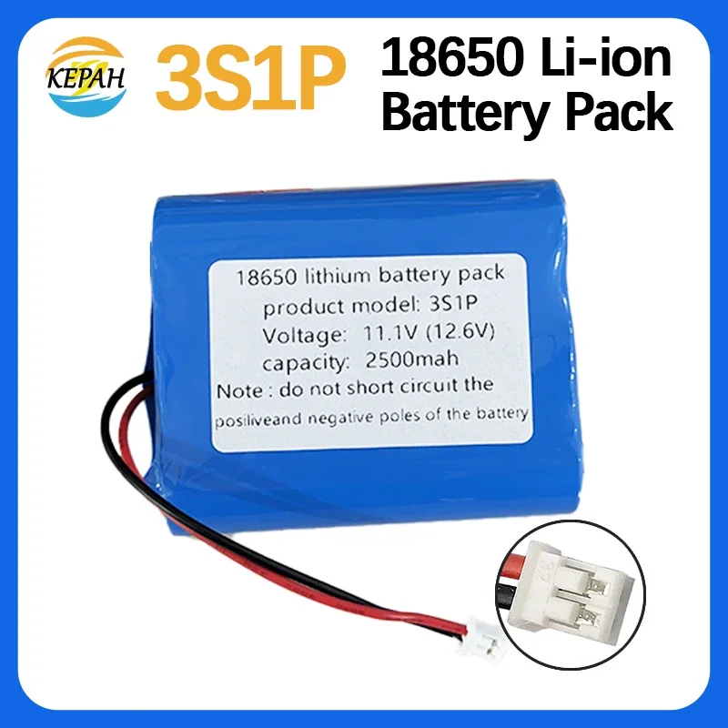 3S1P -18650 Li-Ionen-Akku, 3S1P/12,6 V/2500 mAh/11,1 V Lithium-Ionen-Akku 18650, verwendet für: CCTV, Kamera, Backup-Stromversorgung Image