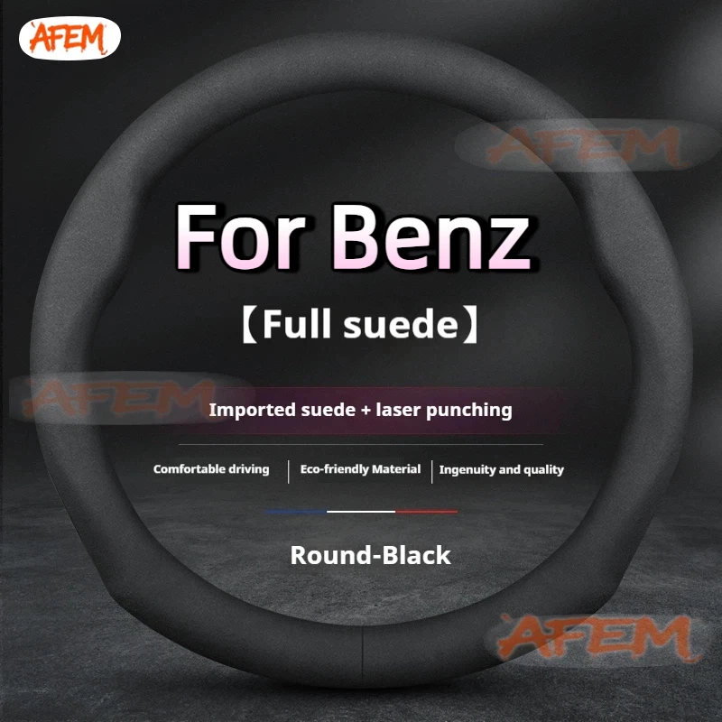 Für Mercedes Benz A B C E S Klasse CLA CLS GLA GLB GLC GLK SLK ML Sprinter Vito W212 W203 Leder Wildleder Auto Lenkrad Abdeckung Image