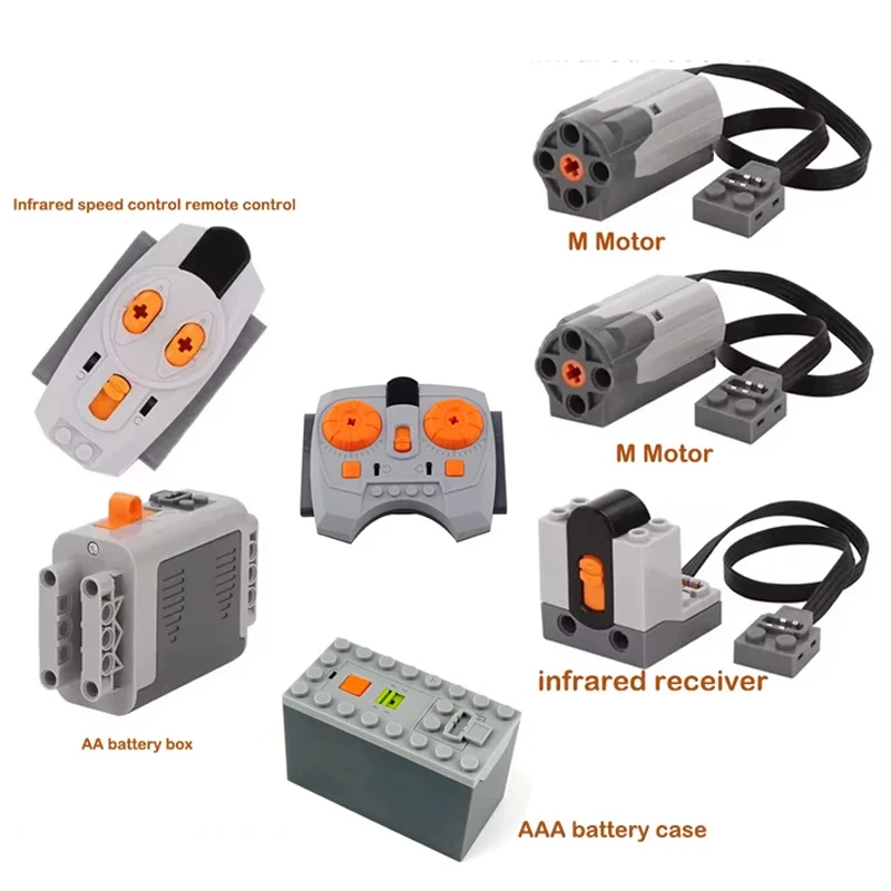Power Funktionen Set M Motor Batterie Box IR Fernbedienung Empfänger Technische Bausteine Modifizierte Teile Für RC Auto Roboter Modell Spielzeug Image
