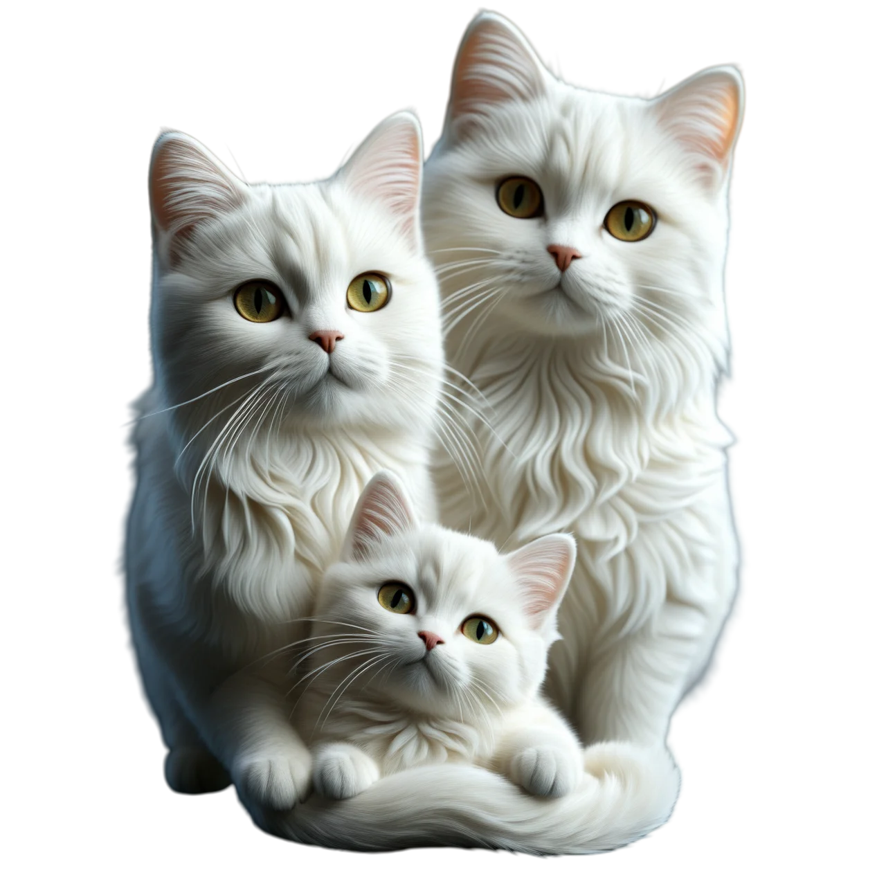 【Eltern-Kind-Silikonform in Form einer weißen Katze】Niedliches, katzenförmiges Backwerkzeug zum Selbermachen von Schokolade, Süßigkeiten, Fondant, Kuchendekoration Image