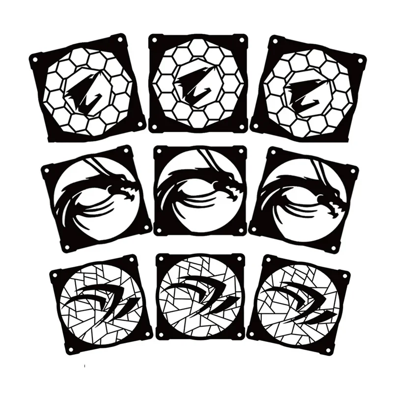 Computergehäuse-Lüfterabdeckung, ROG MSI AORUS Markenlogos für 12-cm-Lüfter, Acryl 120 * 120 mm PC-Kühlzubehör, 3 Teile/los Image