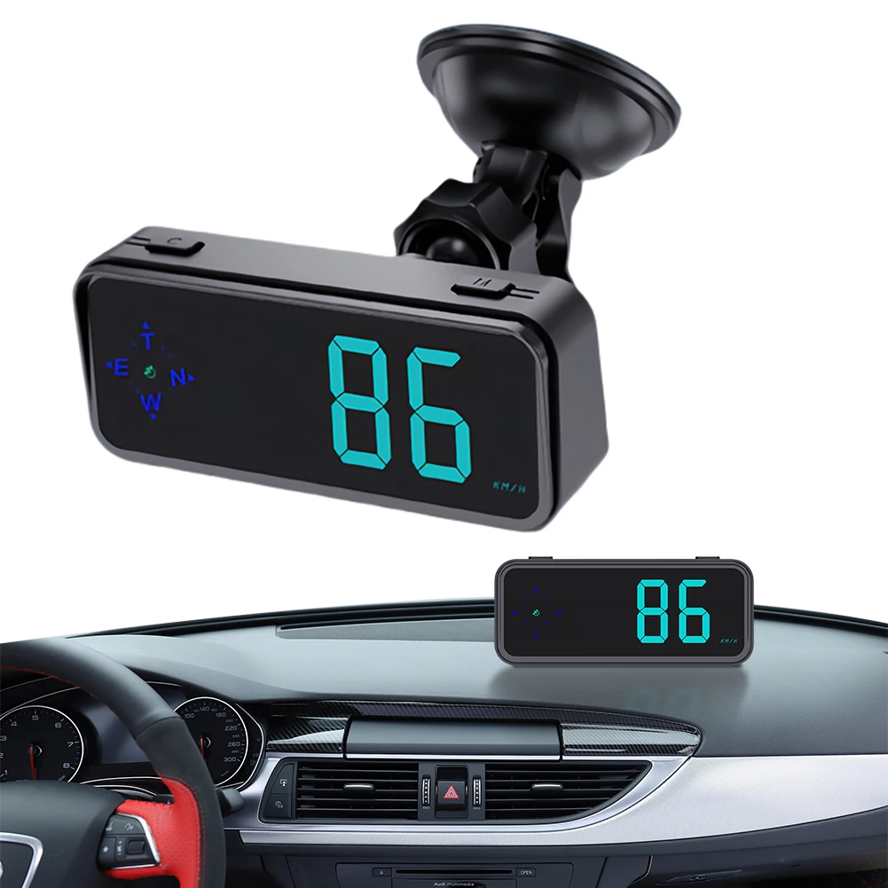 GPS-Digital-Tachometer, Auto-Head-Up-Display mit Kompass, buntes LED-Display, Windschutzscheiben-Geschwindigkeitsprojektor für Auto, LKW, SUV, Wohnmobil Image