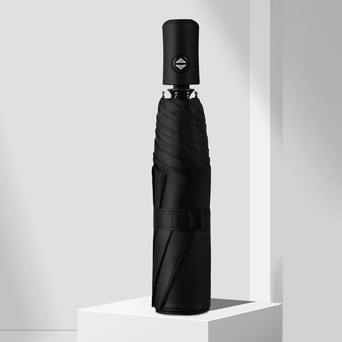 Regenschirmdruck, vollautomatisches Logo, dreifacher Regenschirm, großes Geschäft, schwarz, selbstklebend, faltbar, Werbegeschenk-Regenschirm Image