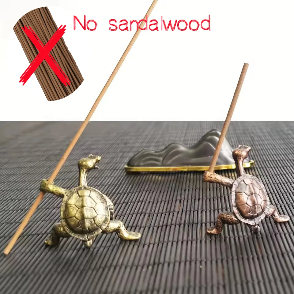 Neue Schildkröte Form Weihrauch Mini Vintage Metall Bronze Stick Meditation Sandelholz Tier Weihrauch Stick Halter Hause Dekorationen Geschenk Image