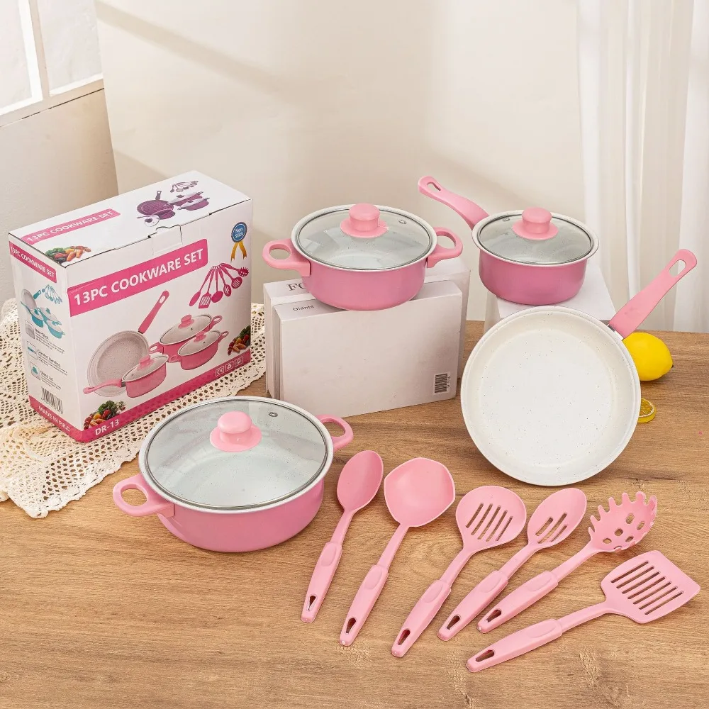 13-teiliges, langlebiges, antihaftbeschichtetes Kochgeschirr-Set, Maifanstone, Küchenutensilien, Bratpfanne, multifunktionales Kochset für den Haushalt Image