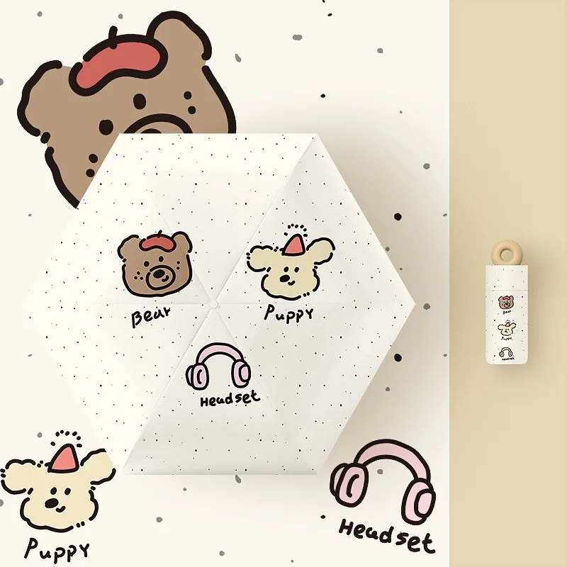 Kleiner UV-beständiger Reiseschirm, geeignet für regnerische Tage, tragbarer UPF-Regenschirm 50+41 Zoll, geeignet für Männer und Frauen Image