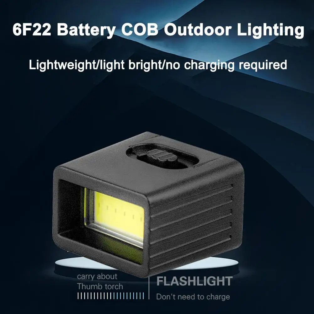 Mini-Taschenlampe, 9 V, batteriebetrieben, LED-Schlüssellicht, COB, Outdoor-Campingbeleuchtung, Arbeitslicht, Notfalllampen (Batterie nicht im Lieferumfang enthalten) Image