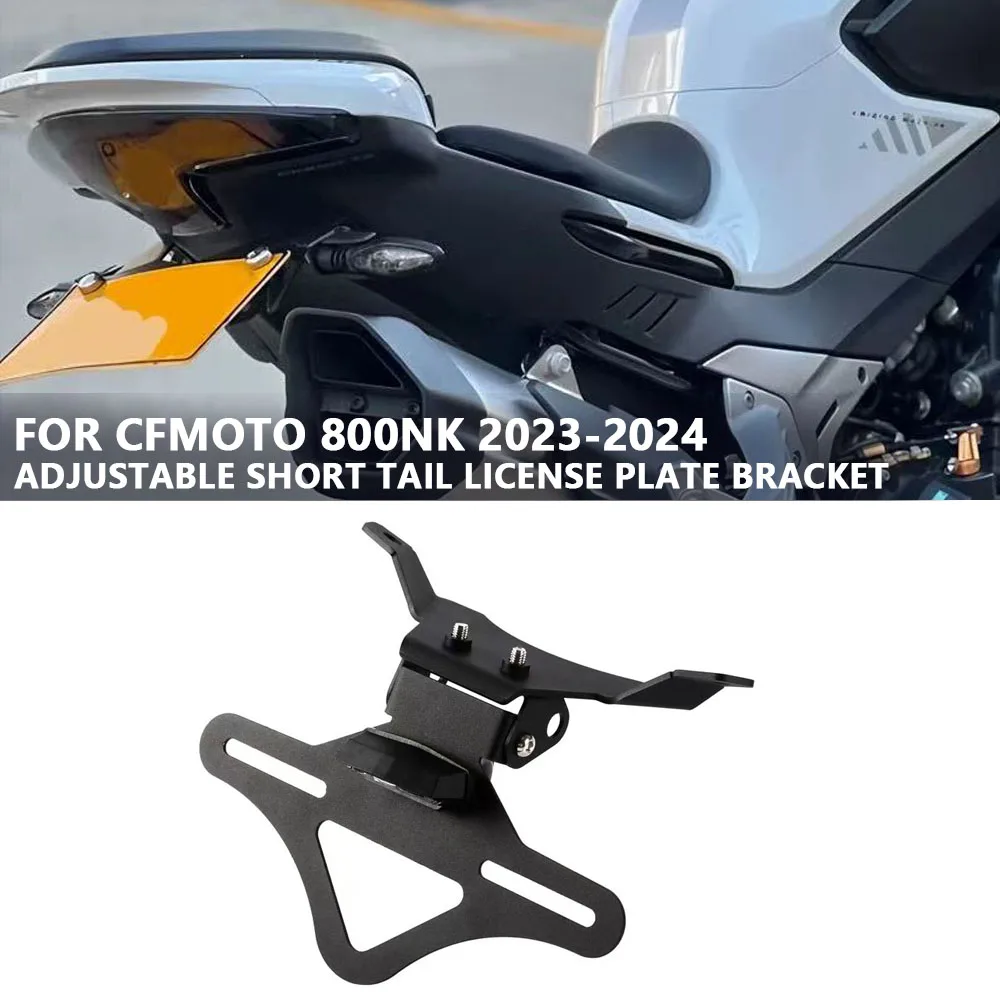 Für CFMOTO 800NK 2023-2024 Motorrad Zubehör Kennzeichen Halter Motorrad Einstellbare kurze schwanz kennzeichen halterung Image