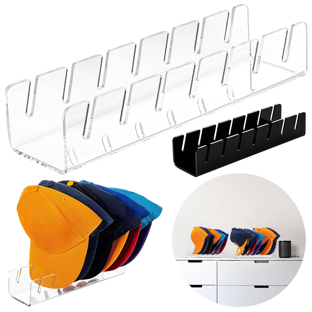 Hut-Organizer für Baseballkappen, Acryl-Hutaufbewahrung, Display-Halter für 8 Baseballkappen, keine Installation für Schlafzimmer, Schrank, Kommode