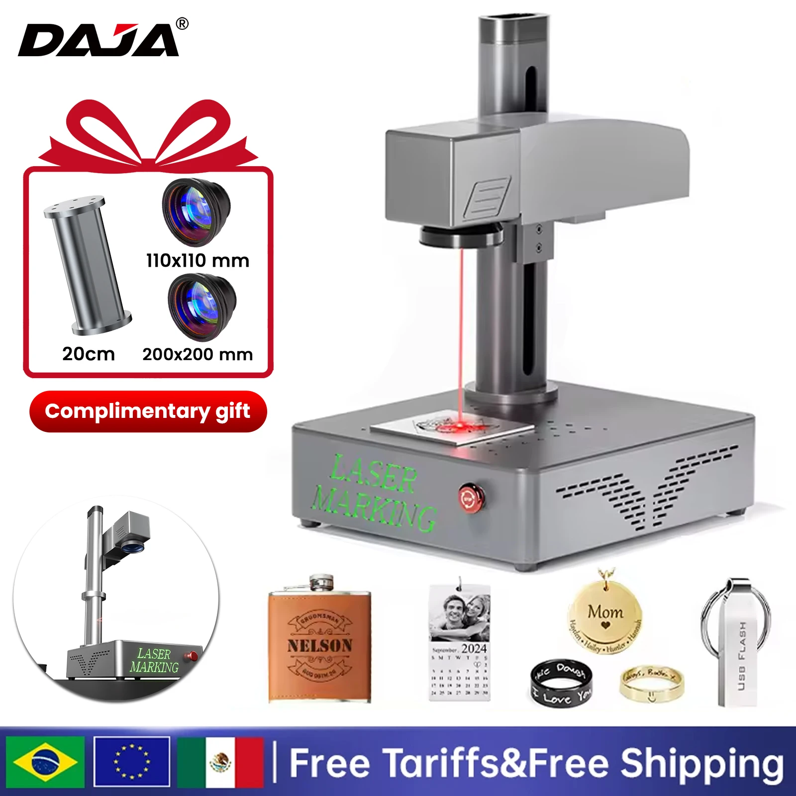 DAJA 20W/30W/50W S4 Faserlaserbeschriftungsmaschine Business Industrie Tragbarer Graveur Gravieren Ganzmetall Schmuck Leder Kunststoff Image