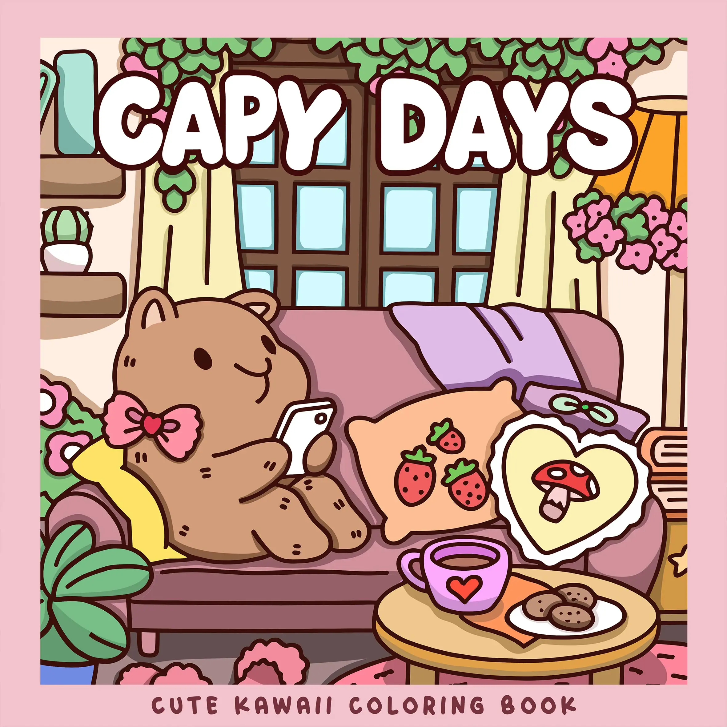 CAPY DAYS Malbuch mit kräftigen, einfachen Mustern für Erwachsene, niedliches Zeichenbuch, perfektes Geschenk für Party und Geburtstag Image
