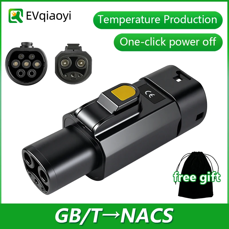 EVqiaoyi GB/T auf NACS EV-Adapter 32A 7KW GB/T EV-Adapter für Tesla EVs Konverter mit Temperaturregelung für schnelles, sicheres Laden Image