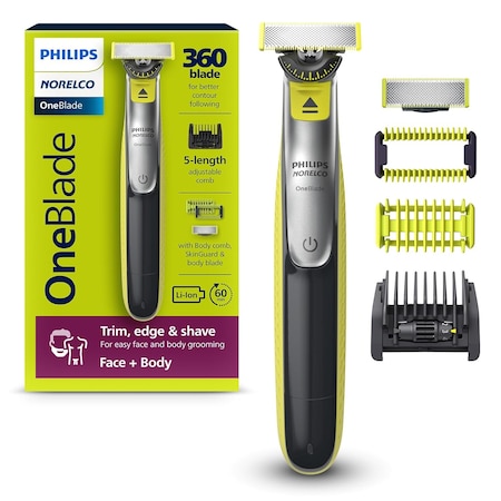 SIGNIFY QP2834/70 Norelco OneBlade 360 Hybrid Blade for Face + Body, 360 Blade