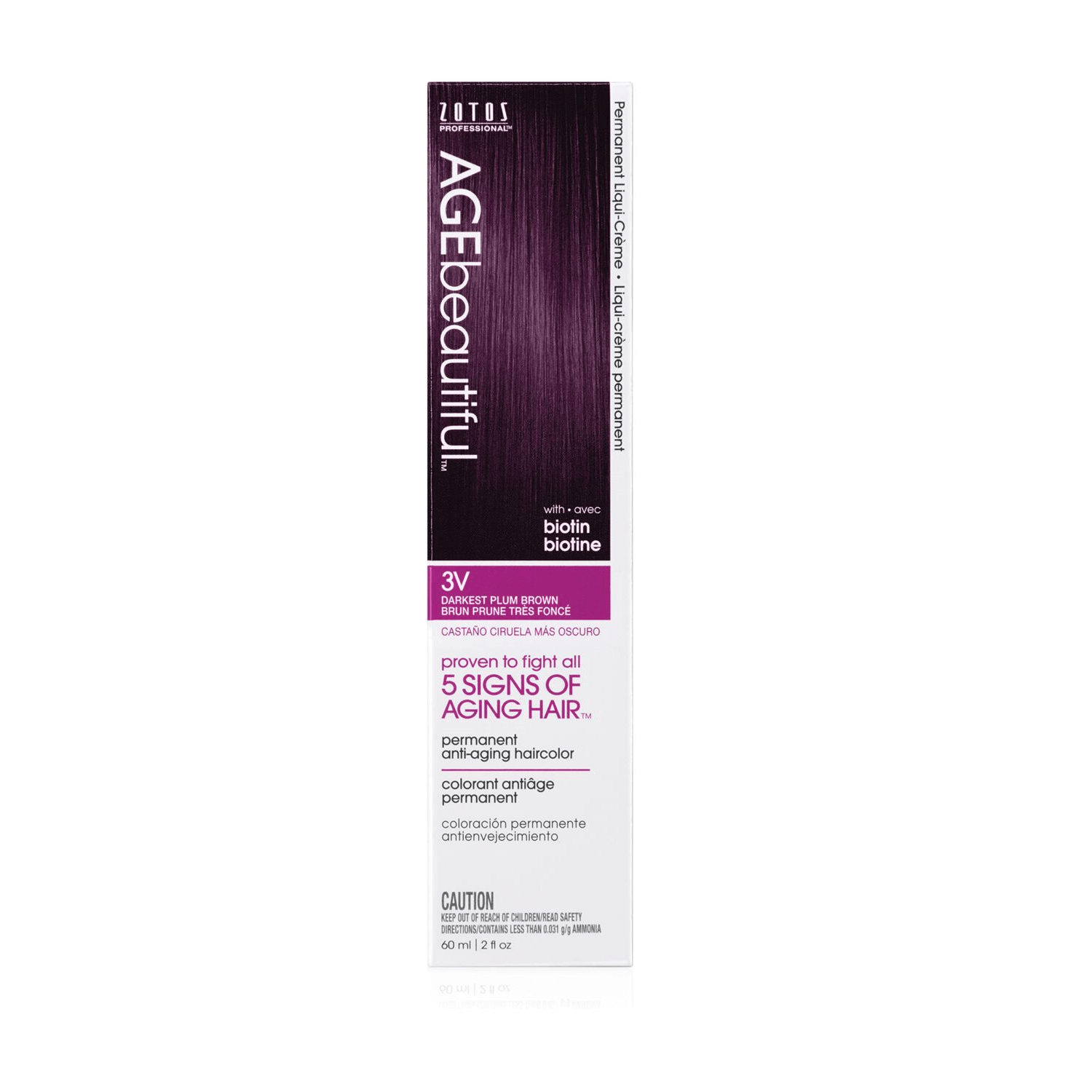 AGEbeautiful 3V Darkest Plum Brown Permanent Liqui-Creme Hair Color 2 Fl Oz