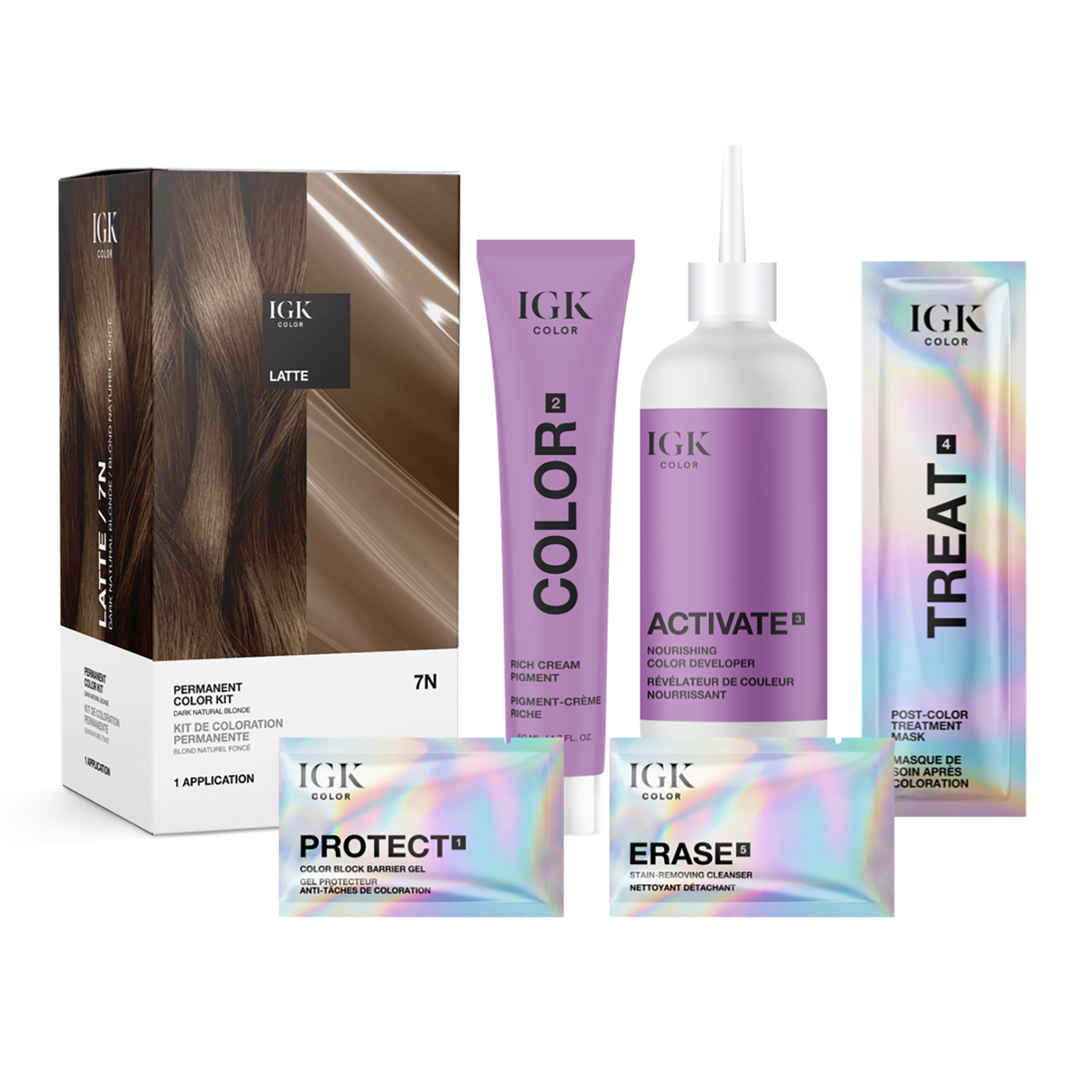 IGK Latte Permanent Color Kit