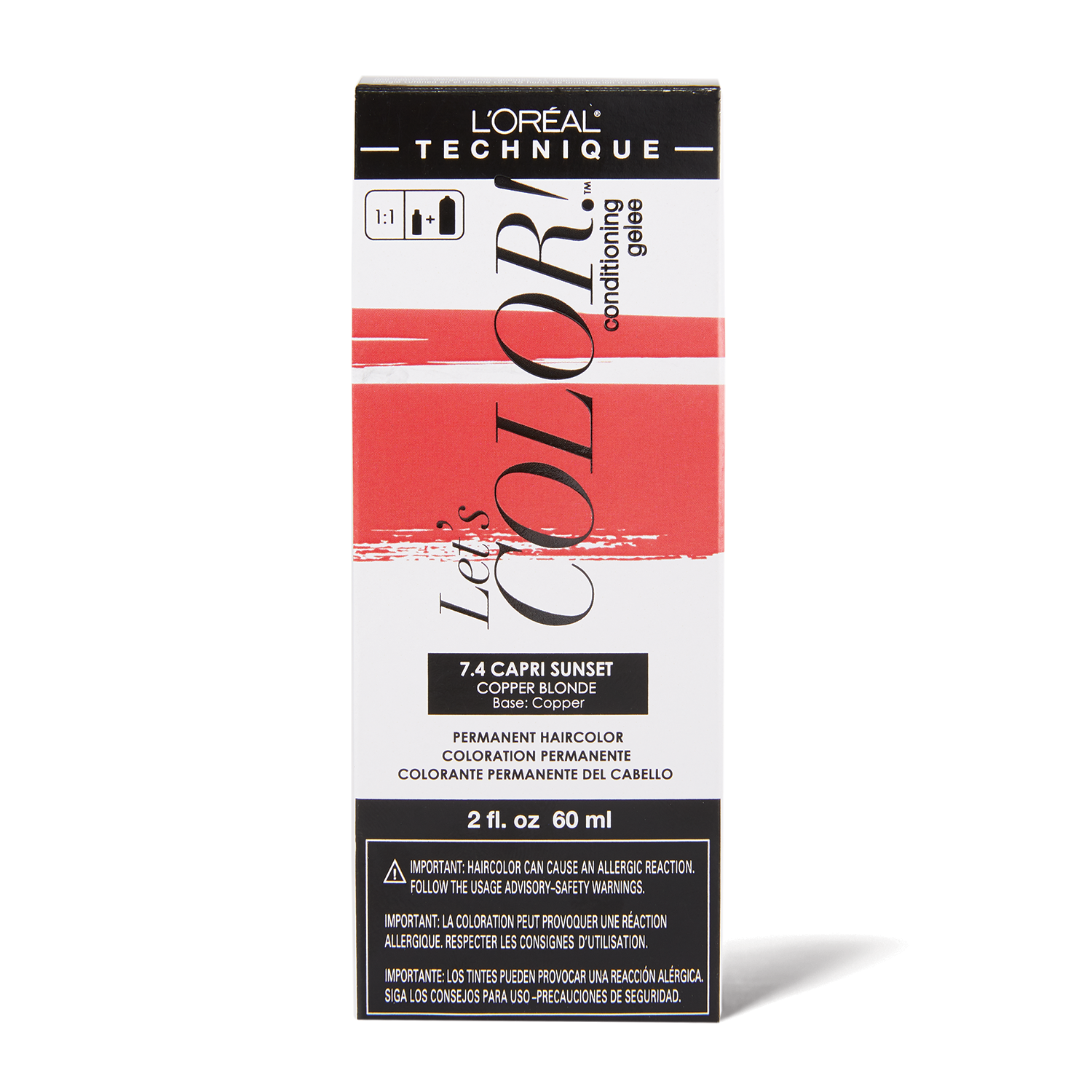 L'Oreal Let's COLOR! Conditioning Gelee Permanent Haircolor 7.4 Capri Sunset