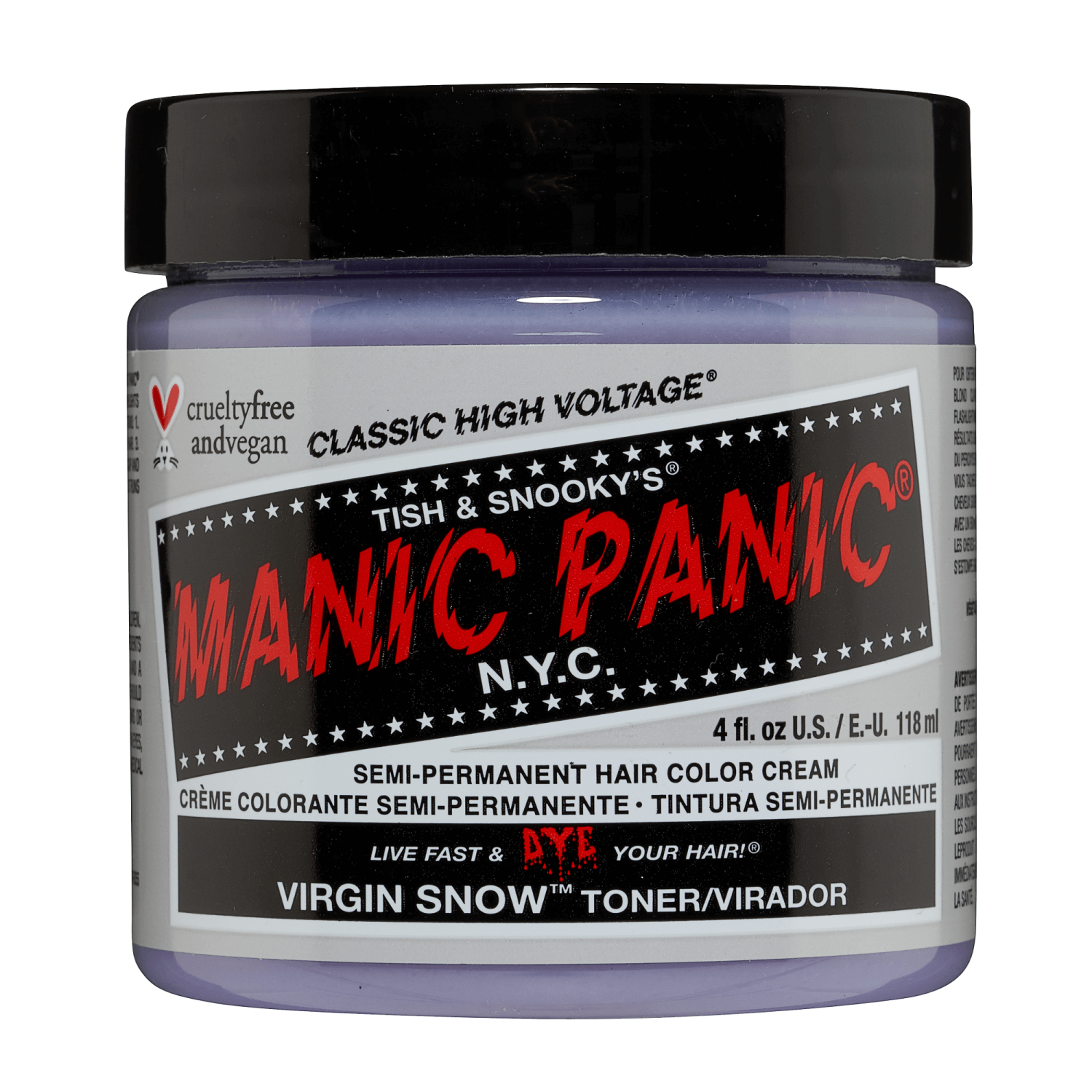 Manic Panic Virgin Snow Semi Permanent Cream Hair Color 4 oz