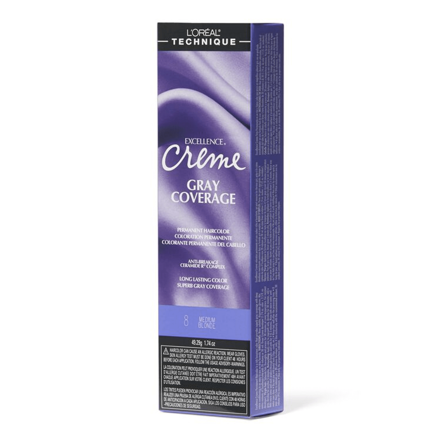 L'Oreal 8 Medium Blonde Permanent Creme Hair Color 1.74 Oz