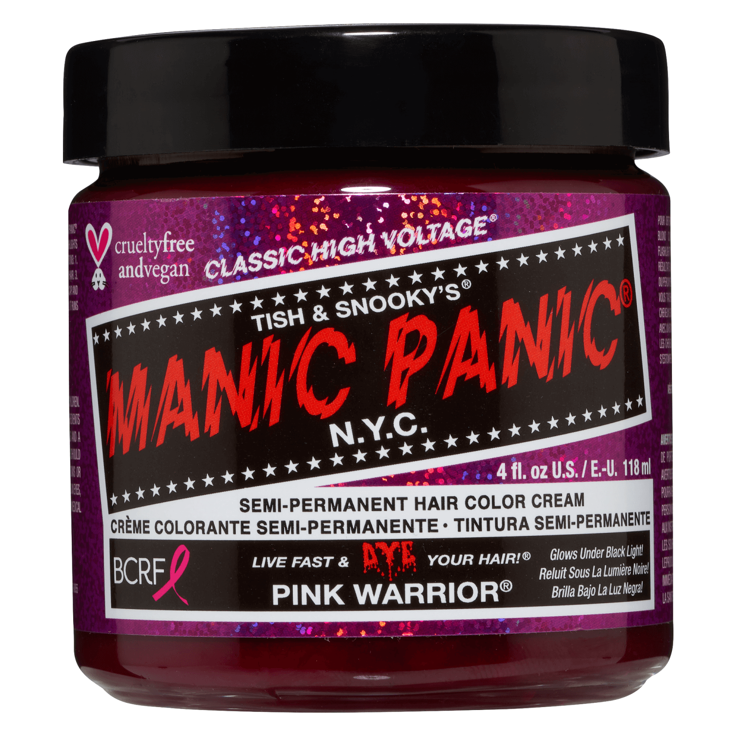 Manic Panic Pink Warrior Semi Permanent Cream Hair Color 4 oz