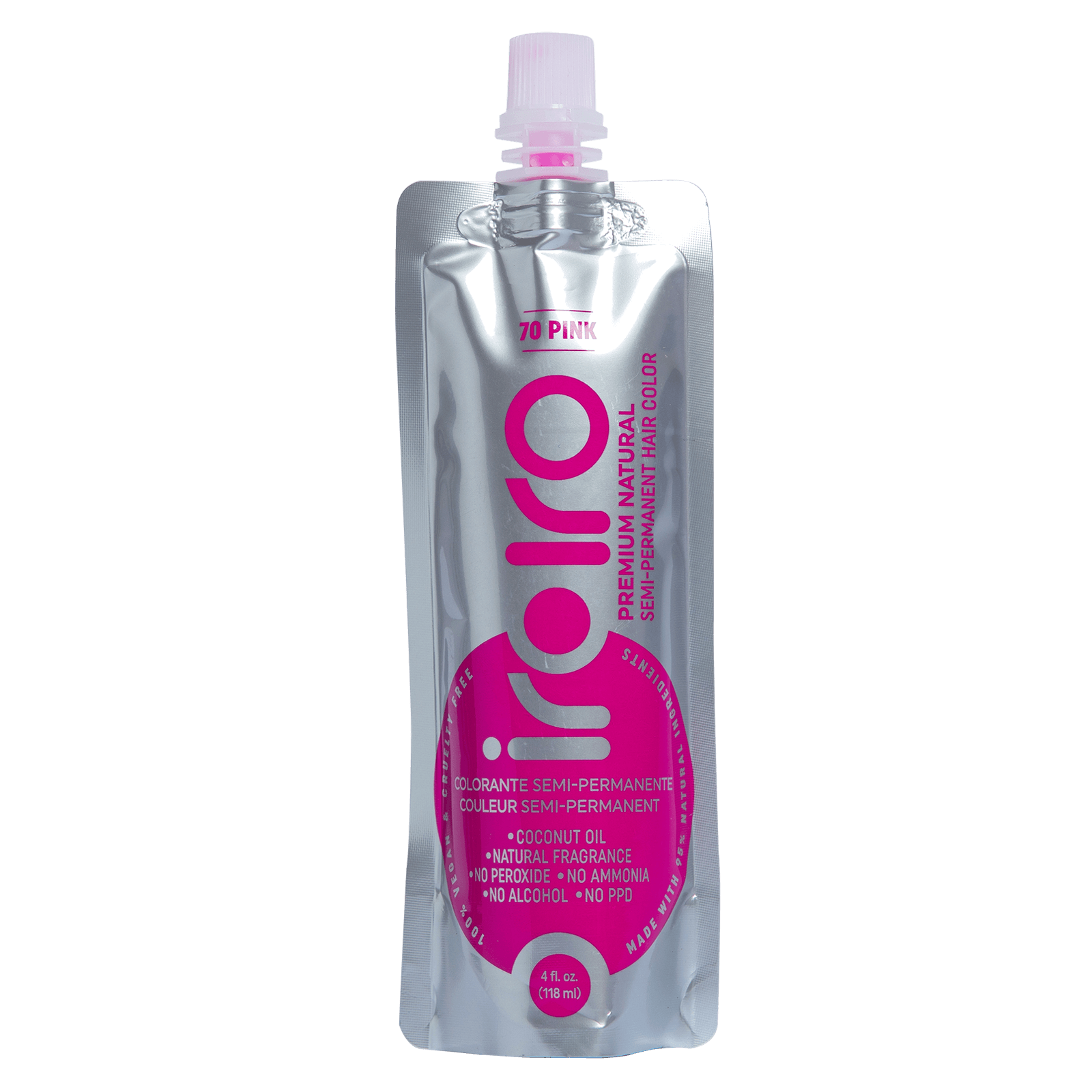Iroiro 70 Pink Premium Natural Semi Permanent Hair Color 4oz